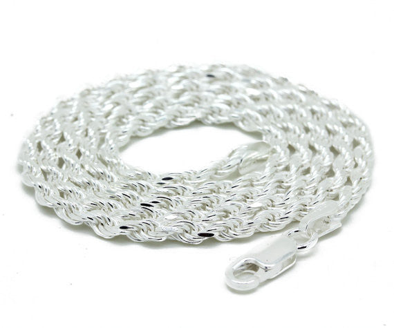 Sterling Silver 20 inch 4mm Rope Necklace – Hand craftedsilver