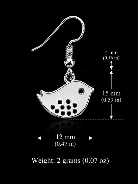 Sterling Silver Wren Earrings