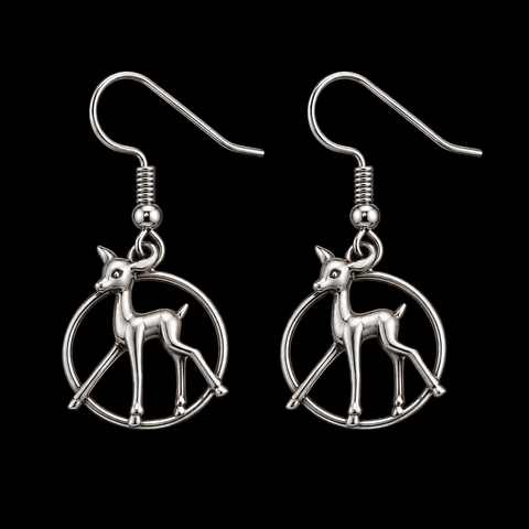 Sterling Silver Deer Earrings
