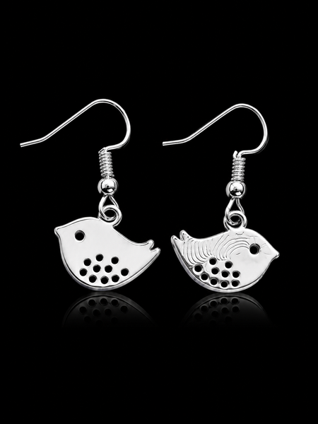 Sterling Silver Wren Earrings