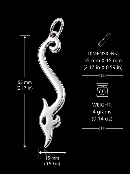 Sterling Silver Viking Jellinge Serpent Pendant