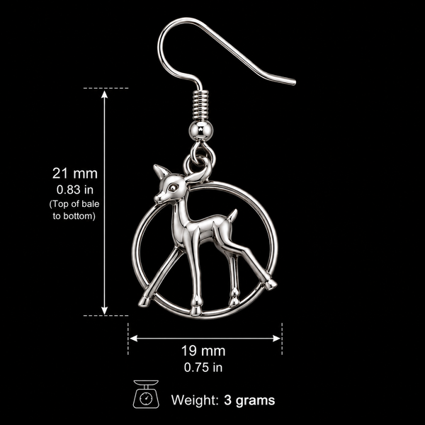 Sterling Silver Deer Earrings