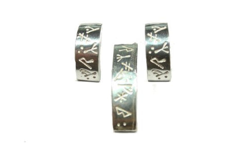 Sterling Silver Scandinavian Norse Runic Penant and Earring Set.