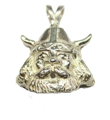 Sterling Silver Viking Head Pendant