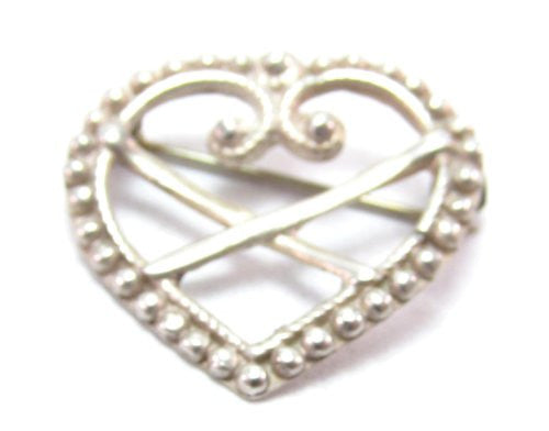 Sterling Silver Norwegian Ostfold Bunad Heart Pin