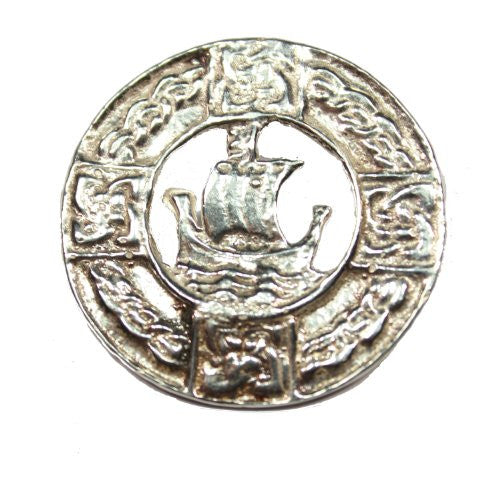 Sterling Silver Viking Ship Norse Pin